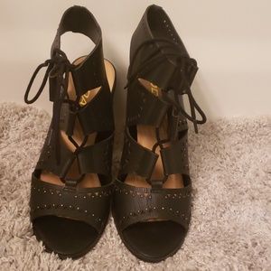 Soda Black Lace Up Shoes